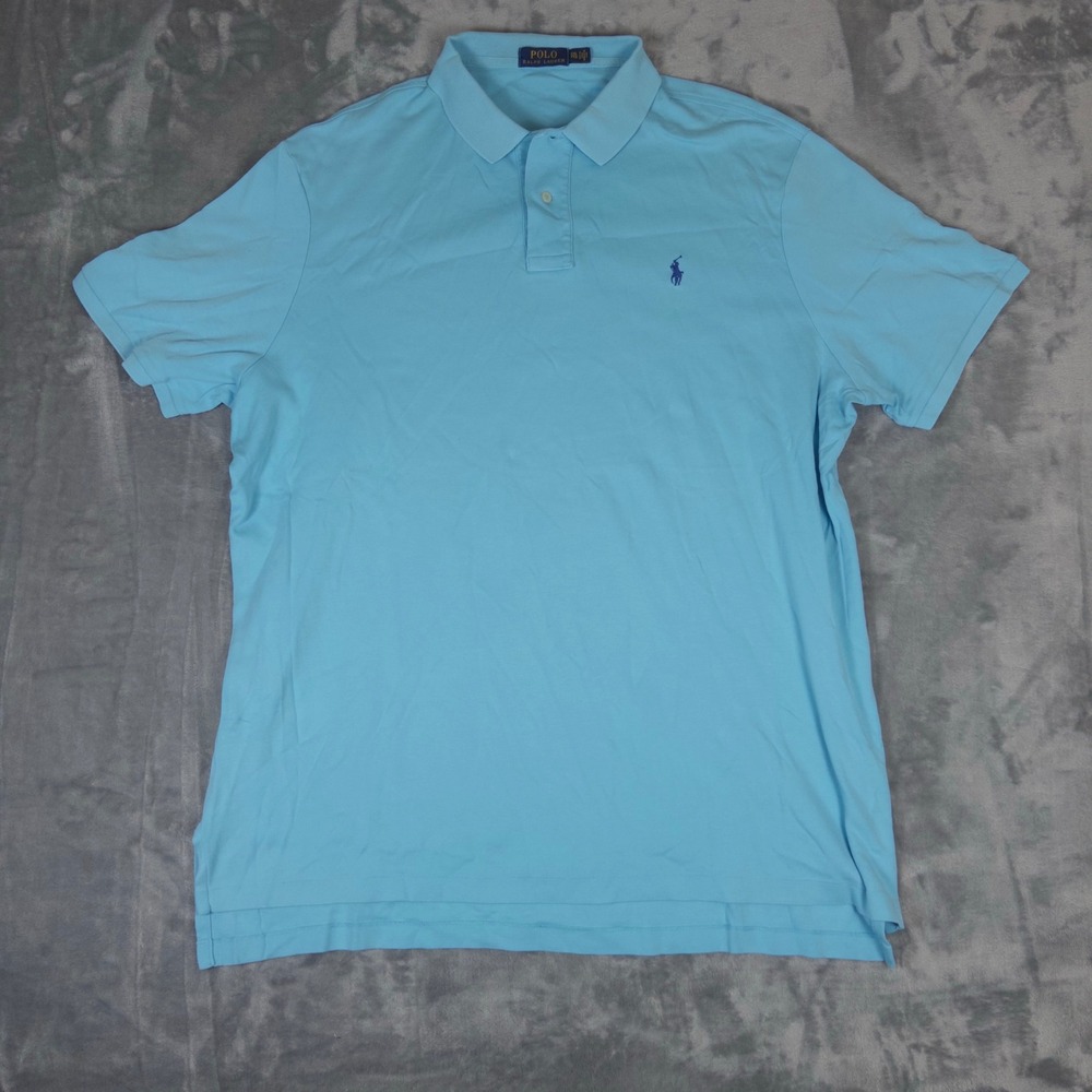 Polo Ralph Lauren Polo Shirt Mens XXL Light Blue Short Sleeve Pony Logo Classic